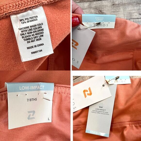 Zelos Brushed Line Low Impact Activewear Leggings Casual sz LARGE - Picture 10 of 11